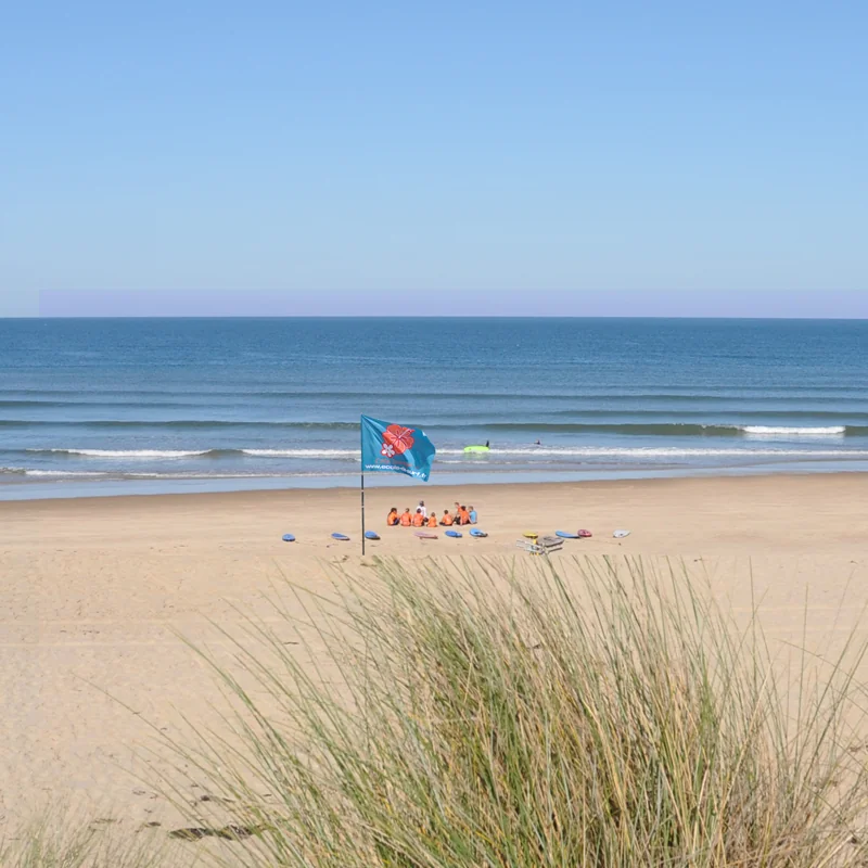 Cours de surf collectif surf plage Côte Sauvage groupe élèves – ESCS La Palmyre Côte Sauvage